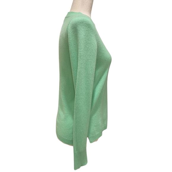 J. Crew Classic-Fit Crewneck Sweater 100% Cashmere Frosty Mint Green Size Small - Picture 4 of 7